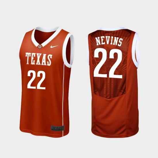 Men Texas Longhorns Blake Nevins Burnt Orange Replica College Basketball Jersey